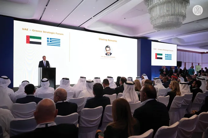 Crown Prince of Abu Dhabi and Greek Prime Minister attend UAE-Greece Strategic Forum in Athens