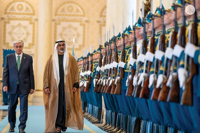 Crown Prince of Abu Dhabi arrives at Presidential Palace in Astana