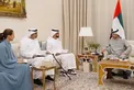 Hazza bin Zayed receives delegation from IHC and 2PointZero Group