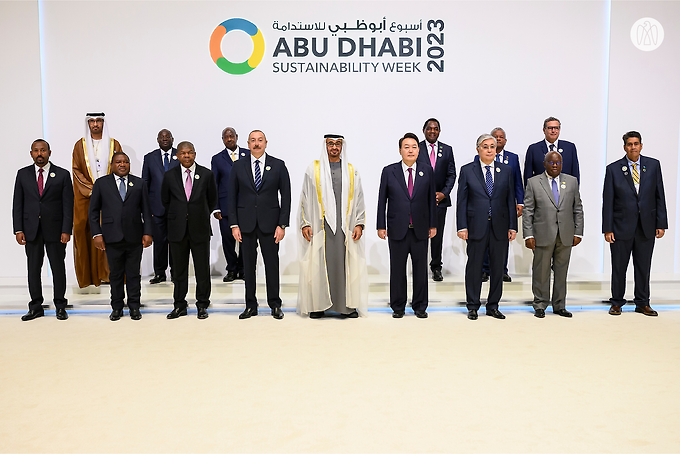 UAE President Mohamed bin Zayed attends the launch of Abu Dhabi Sustainability Week 2023