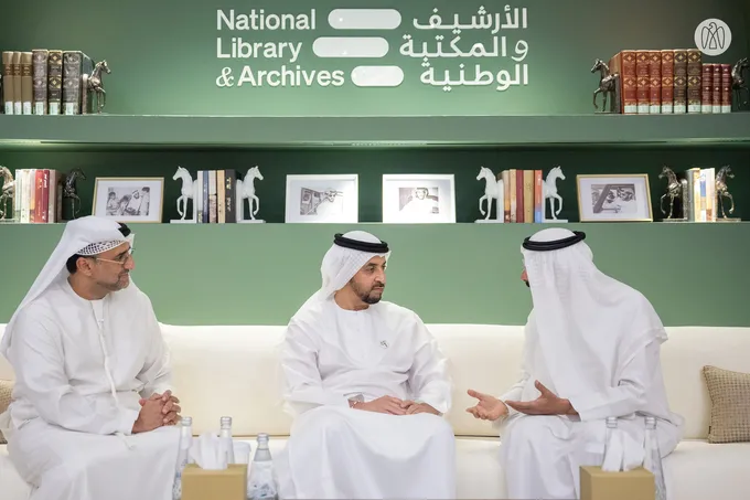 Hamdan bin Zayed visits National Library and Archives