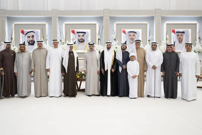 Hazza bin Zayed attends Khalifa Hadef Jouan Al Dhaheri wedding reception