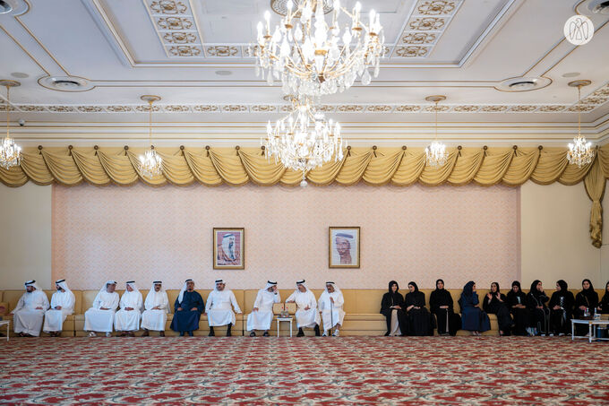 Hamdan bin Mohammed bin Rashid receives Hazza bin Zayed in Dubai