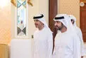 Hamdan bin Mohammed bin Rashid receives Hazza bin Zayed in Dubai