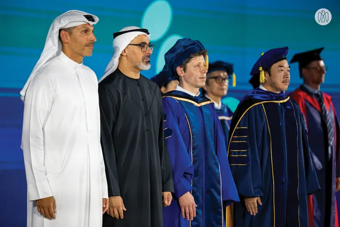 Khaled bin Mohamed bin Zayed witnesses Mohamed bin Zayed University of Artificial Intelligence inaugural Honorary Doctorate conferral on OpenAI CEO, Sam Altman