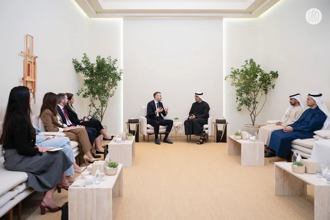Khaled bin Mohamed bin Zayed meets Prime Minister of Montenegro at World Governments Summit