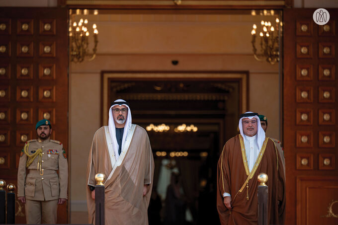 Crown Prince of Abu Dhabi arrives at Gudaibiya Palace in Manama