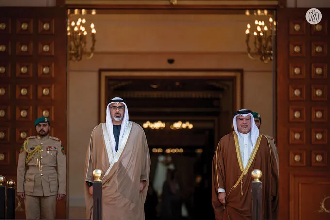 Crown Prince of Abu Dhabi arrives at Gudaibiya Palace in Manama