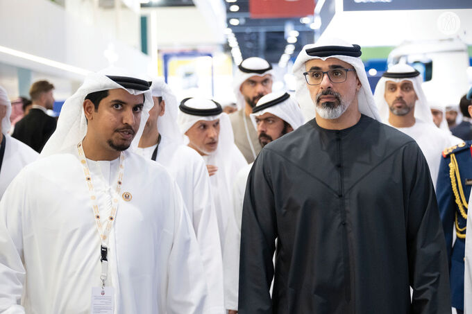 Khaled bin Mohamed bin Zayed visits IDEX 2025