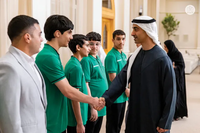 Hamdan bin Mohamed bin Zayed receives winners of UAE Wrestling Federation Cup and UAE Wrestling Clubs League for 2025–2026 season