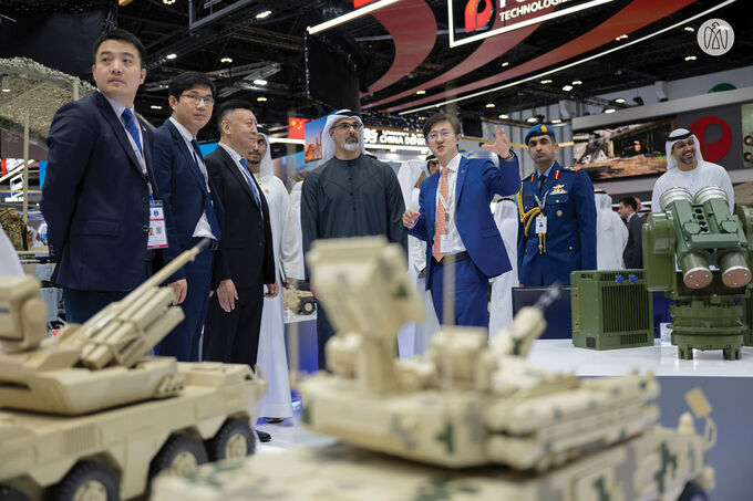 Khaled bin Mohamed bin Zayed visits IDEX 2025