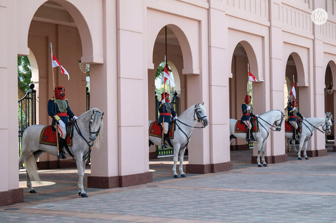 Crown Prince of Abu Dhabi arrives at Gudaibiya Palace in Manama