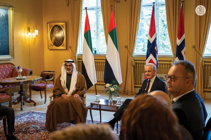 Crown Prince of Abu Dhabi meets with Prime Minister of Norway