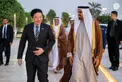 Theyab bin Mohamed bin Zayed receives Prime Minister of Singapore at Wahat Al Karama