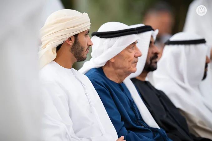 Hazza bin Zayed receives sheikhs, officials and citizens at Al Maqam Palace in Al Ain Region