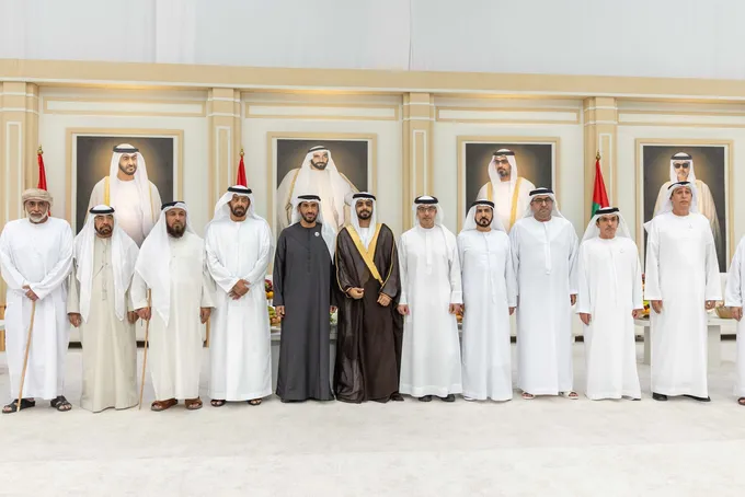 Hazza bin Zayed and Nahyan bin Zayed attend wedding reception of Mohamed Ali Al Kaabi
