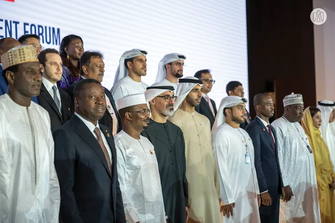 President of Chad and Khaled bin Mohamed bin Zayed witness announcement of 18 Memoranda of Understanding between UAE and Chad