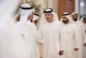 Hazza bin Zayed receives sheikhs, officials and citizens at Al Maqam Palace in Al Ain Region