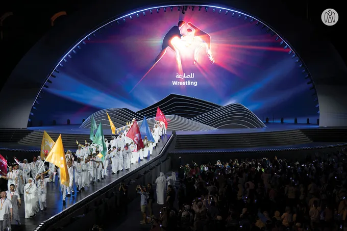 Under the patronage of Theyab bin Mohamed bin Zayed, Zayed bin Mohamed bin Zayed attends opening ceremony of Open Masters Games Abu Dhabi 2026