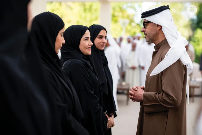 Hazza bin Zayed receives sheikhs, officials and citizens at Al Maqam Palace in Al Ain Region