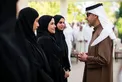 Hazza bin Zayed receives sheikhs, officials and citizens at Al Maqam Palace in Al Ain Region