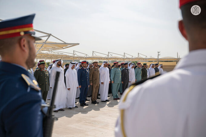 Theyab bin Mohamed bin Zayed raises UAE flag at Wahat Al Karama to mark UAE Flag Day 