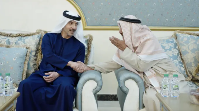 Hazza bin Zayed visits Khalfan Sultan Hudairem Al Ketbi in Al Ain