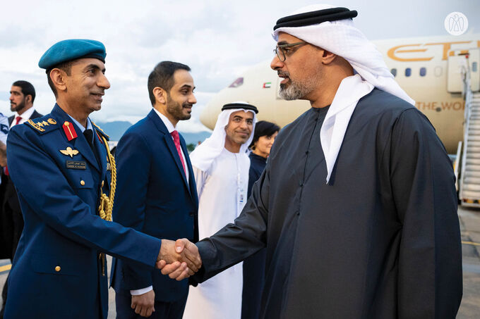On behalf of the UAE President, Crown Prince of Abu Dhabi arrives in Brazil to attend G20 summit