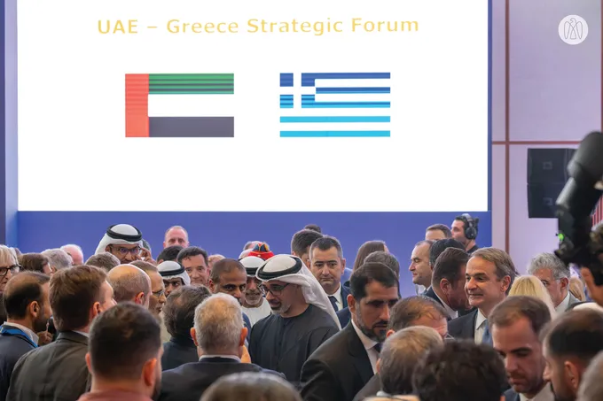 Crown Prince of Abu Dhabi and Greek Prime Minister attend UAE-Greece Strategic Forum in Athens