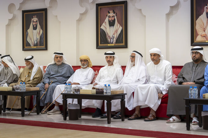 Hazza bin Zayed offers condolences on the passing of Mohamed Fahd Ali Al Shamsi