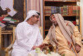 Hazza bin Zayed visits Ahmed Khalifa Al Suwaidi and exchanges Ramadan greetings