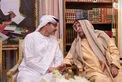 Hazza bin Zayed visits Ahmed Khalifa Al Suwaidi and exchanges Ramadan greetings