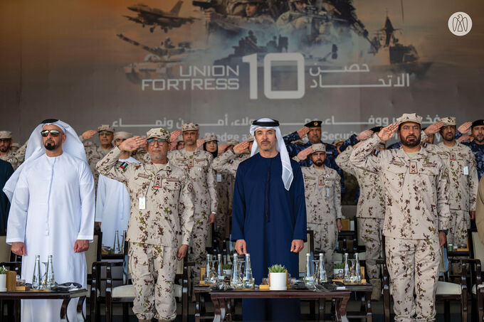 Under the patronage of the UAE President, Hazza bin Zayed attends Union Fortress 10 military parade in Al Ain