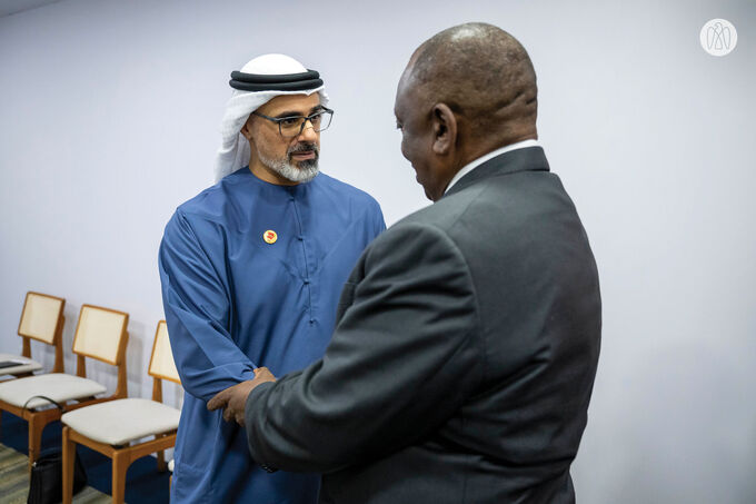 Crown Prince of Abu Dhabi holds discussions with President of South Africa at G20 summit