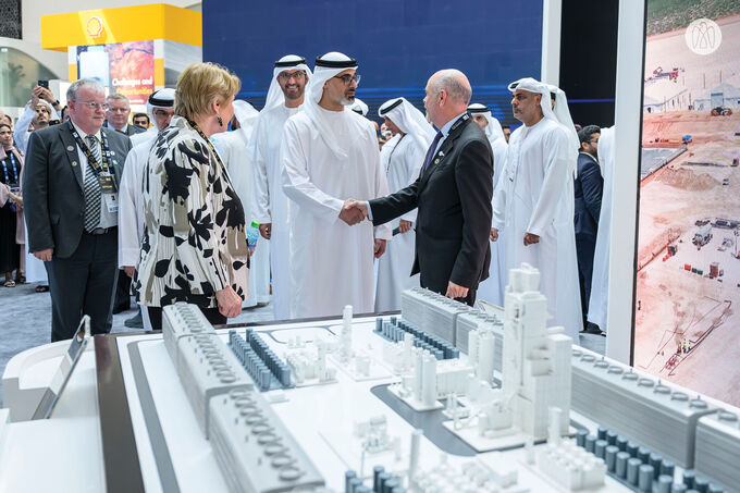 Khaled bin Mohamed bin Zayed tours ADIPEC 2023