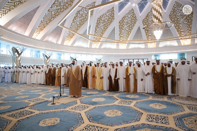 V|Hazza bin Zayed  performs Eid Al Fitr prayer and receives well-wishers 