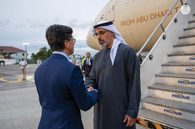 On behalf of the UAE President, Crown Prince of Abu Dhabi arrives in Brazil to attend G20 summit