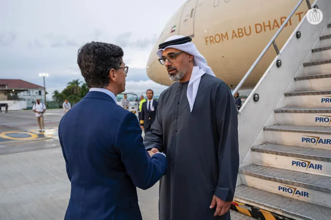 On behalf of the UAE President, Crown Prince of Abu Dhabi arrives in Brazil to attend G20 summit