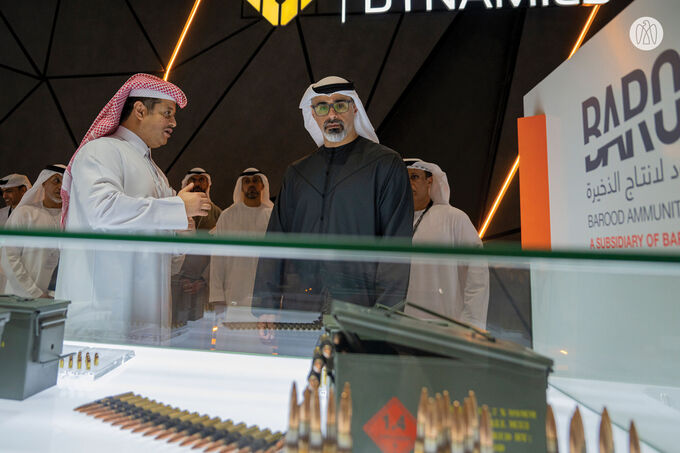 Khaled bin Mohamed bin Zayed visits IDEX 2025