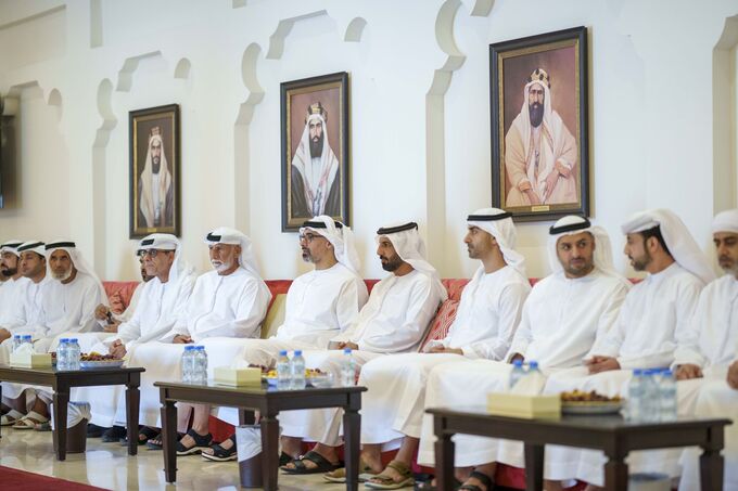 Khaled bin Mohamed bin Zayed offers condolences to Staff Brigadier Abdullah Mohamed Saeed Al Dhaheri on the passing of his mother