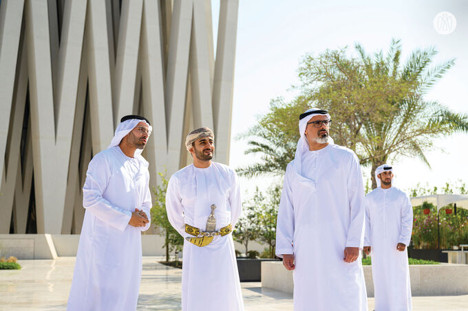 Accompanied by Khaled bin Mohamed bin Zayed, Theyazin bin Haitham Al Said visits Louvre Abu Dhabi