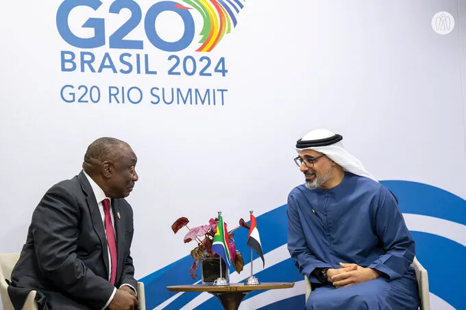 Crown Prince of Abu Dhabi holds discussions with President of South Africa at G20 summit