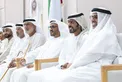 Hamed bin Zayed and Khalifa bin Tahnoon bin Mohammed attend Ali Mohammed Al Neyadi wedding reception
