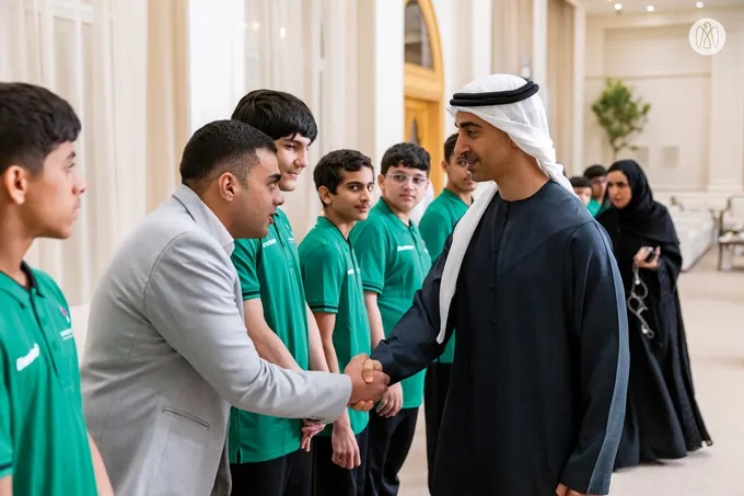 Hamdan bin Mohamed bin Zayed receives winners of UAE Wrestling Federation Cup and UAE Wrestling Clubs League for 2025–2026 season