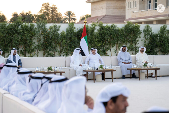 Hazza bin Zayed receives well-wishers for holy month of Ramadan