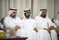 Ruler of Umm Al Quwain receives condolences from Crown Prince of Abu Dhabi on the passing of Sheikh Abdullah bin Ahmed bin Rashid Al Mualla