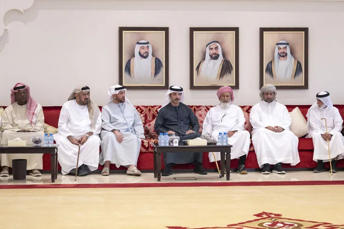 Hazza bin Zayed offers condolences on the passing of Mubarak Mohaimeed Al Mansouri