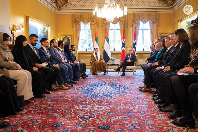Crown Prince of Abu Dhabi meets with Prime Minister of Norway