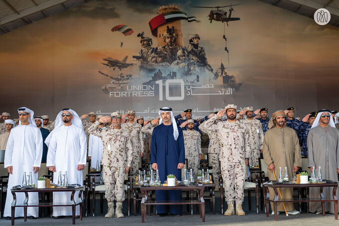 Under the patronage of the UAE President, Hazza bin Zayed attends Union Fortress 10 military parade in Al Ain
