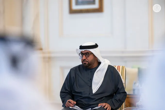 Hazza bin Zayed receives delegation from Abu Dhabi Agriculture and Food Safety Authority